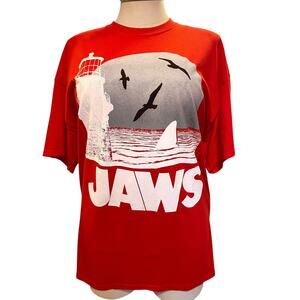 Plus Size 3X Jaws‎ Shark Movie Red Graphic Horror T Shirt Punk Gothic New